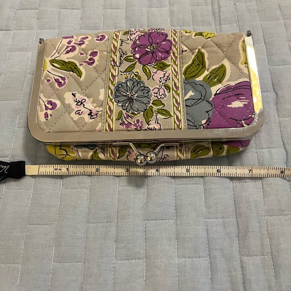 Vera Bradley Purple and Gray Floral Cosmetic Clutch